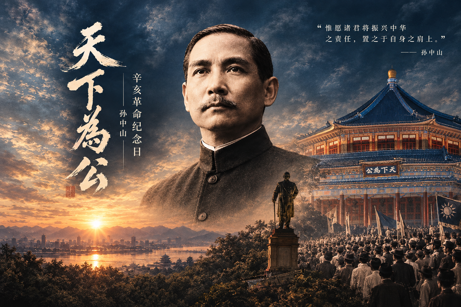 孙中山先生与辛亥革命纪念海报